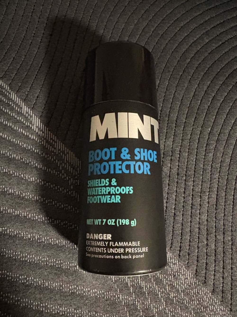 Mint Black Can with Blue Text Boot & Shoe Protector
